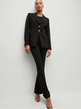 Veronica Beard Black Tailored Flare Trousers